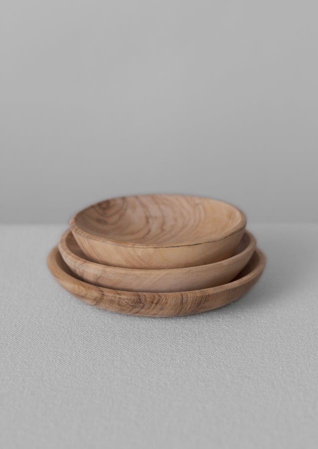 Olive Wood Pinch Pot Set | Natural Wood