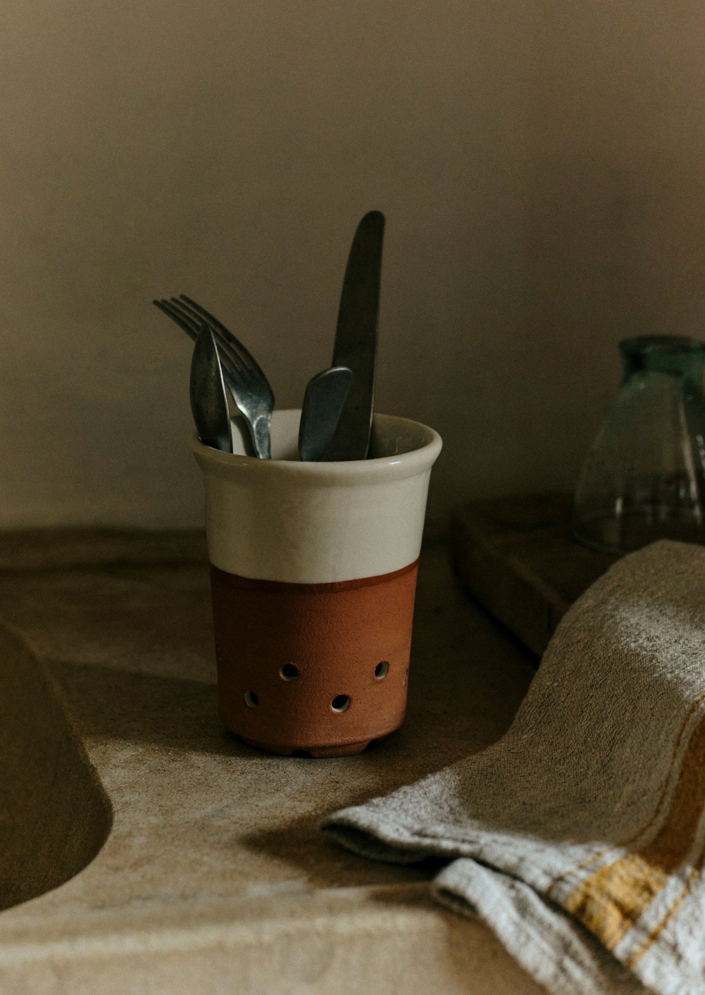 Provencal Stripe Linen Tea Towel | Natural/Mustard