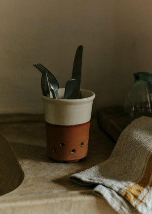 Provencal Stripe Linen Tea Towel | Natural/Mustard