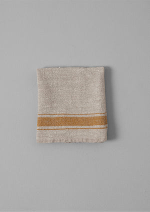Provencal Stripe Linen Tea Towel | Natural/Mustard