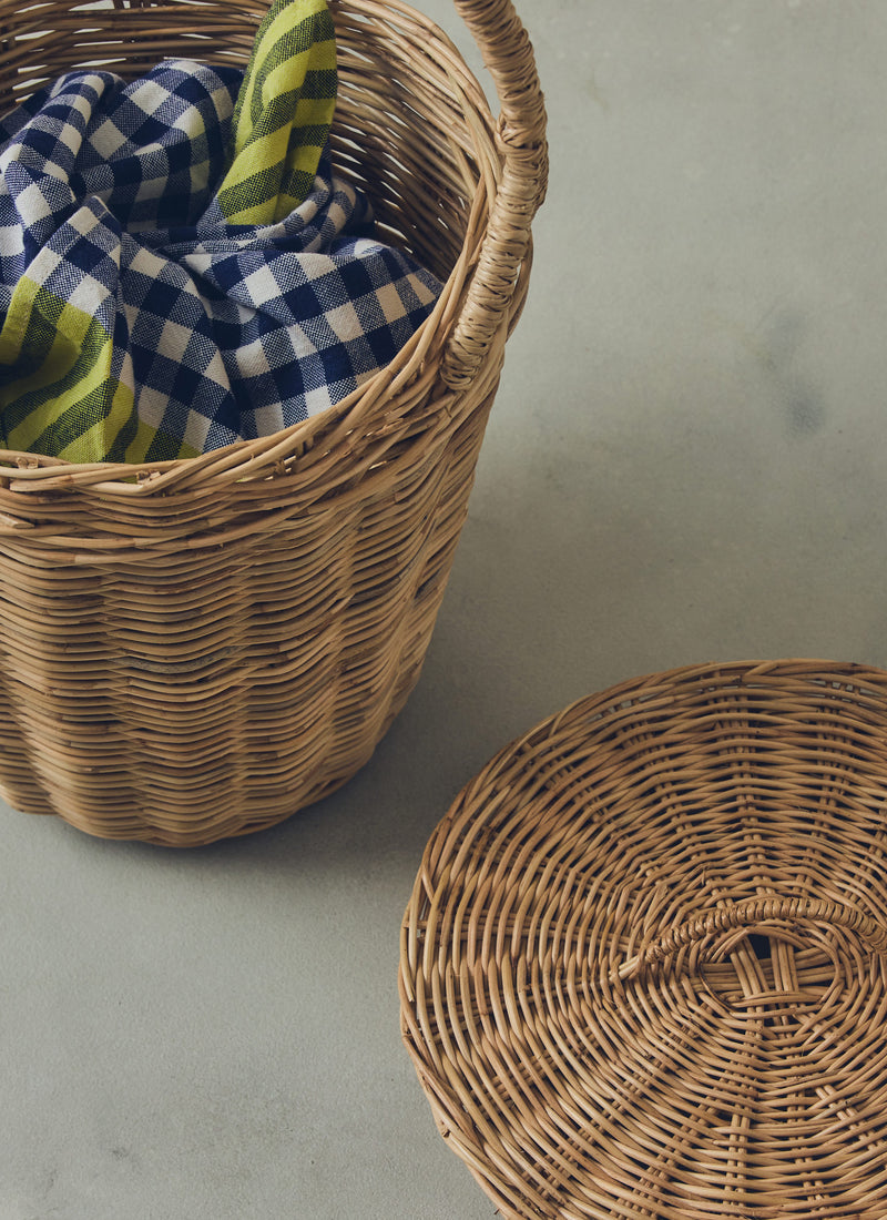 Hand Woven Siesta Check Bread Bag | Cobalt/Citrus