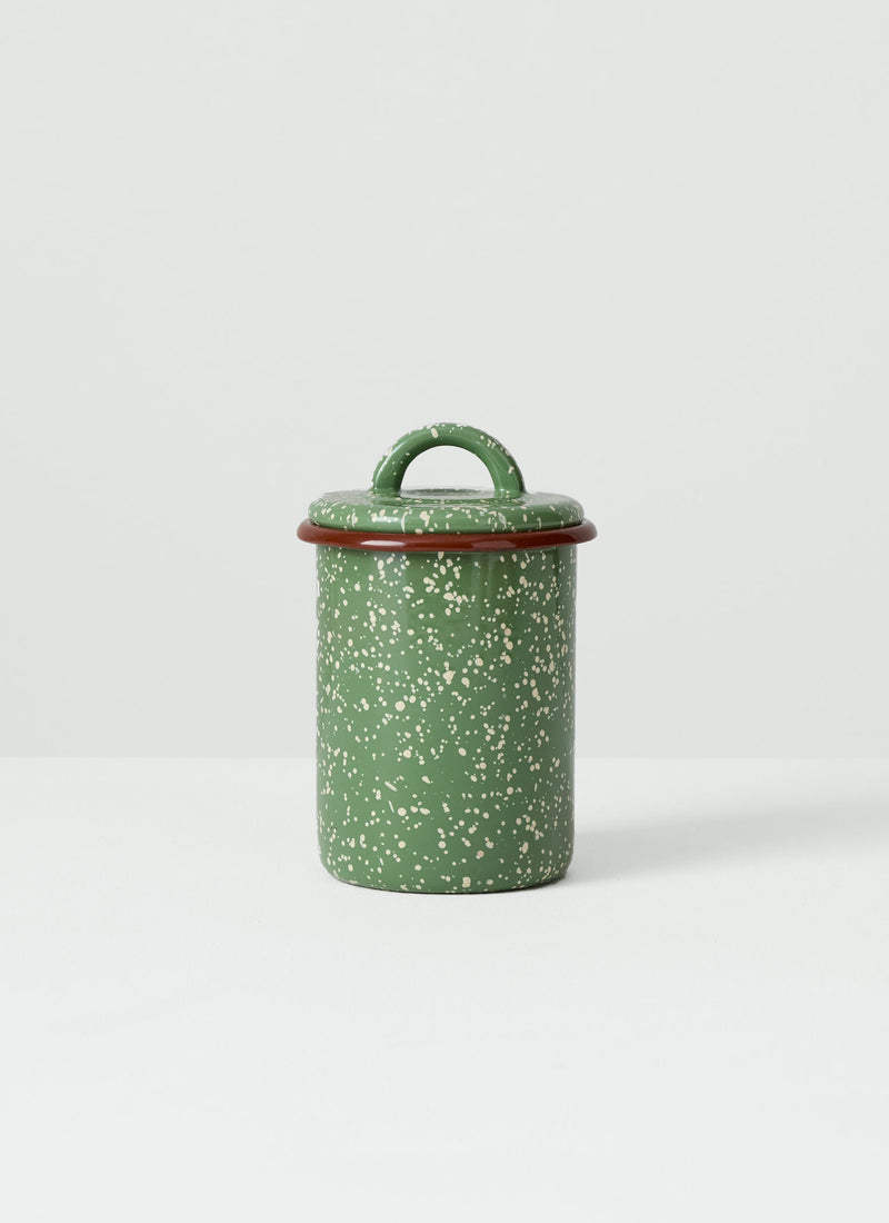 Speckle Enamel Storage Jar | Mint/Cream