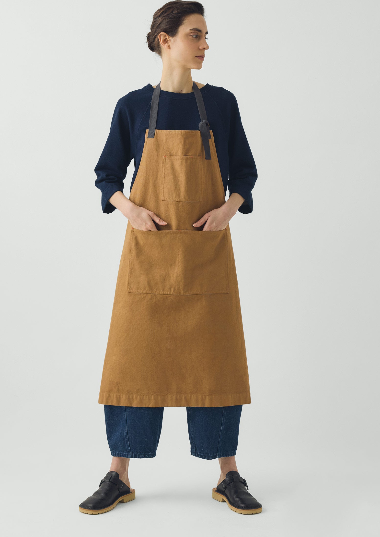 Cotton Canvas Project Apron | Brown Ochre | TOAST