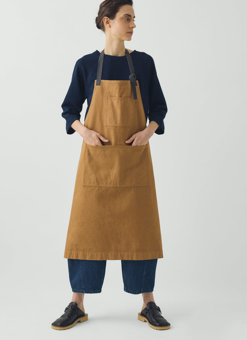 Cotton Canvas Project Apron | Brown Ochre