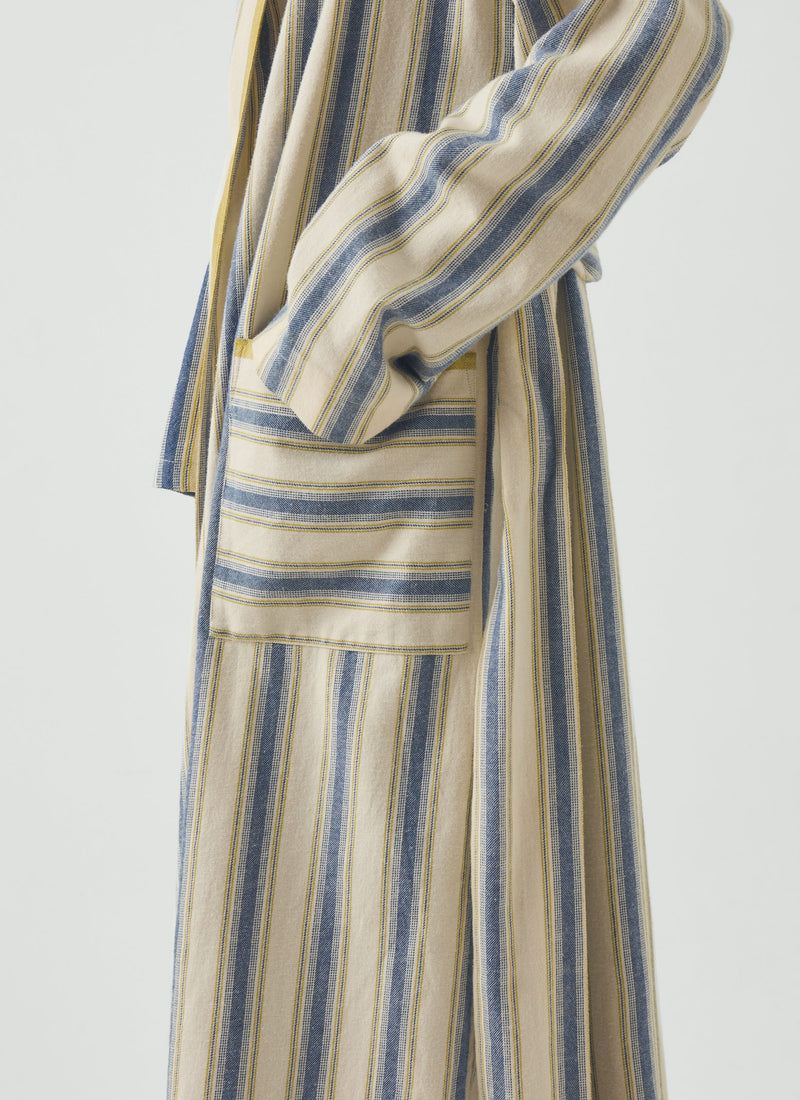 Solstice Stripe Flannel Gown | Midnight/Gooseberry