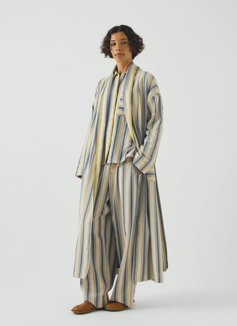 Solstice Stripe Flannel Gown | Midnight/Gooseberry