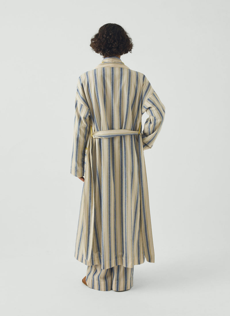 Solstice Stripe Flannel Gown | Midnight/Gooseberry