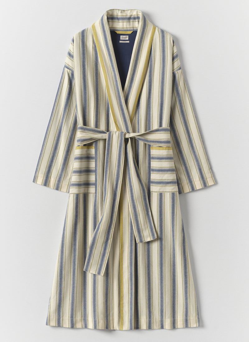 Solstice Stripe Flannel Gown | Midnight/Gooseberry