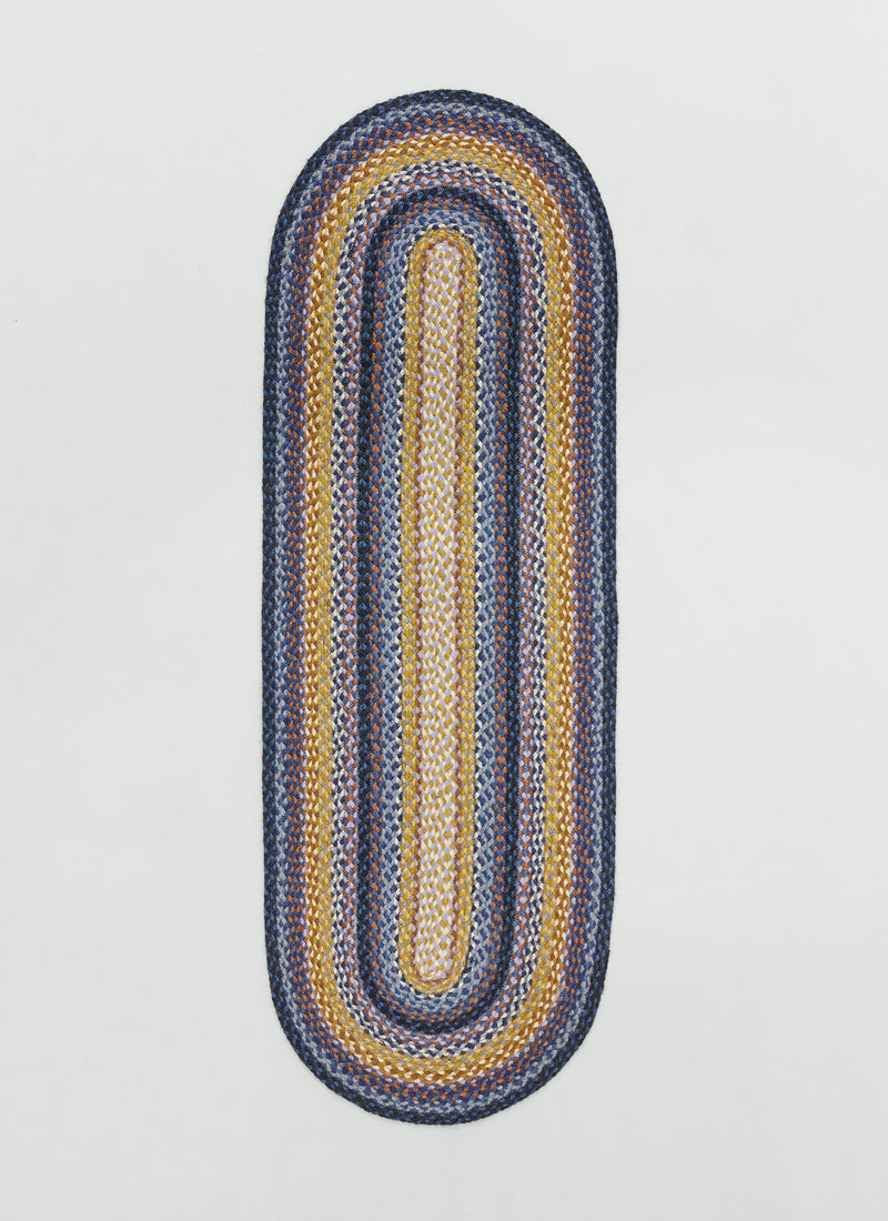 Jute Braided Runner | Cobalt/Harvest