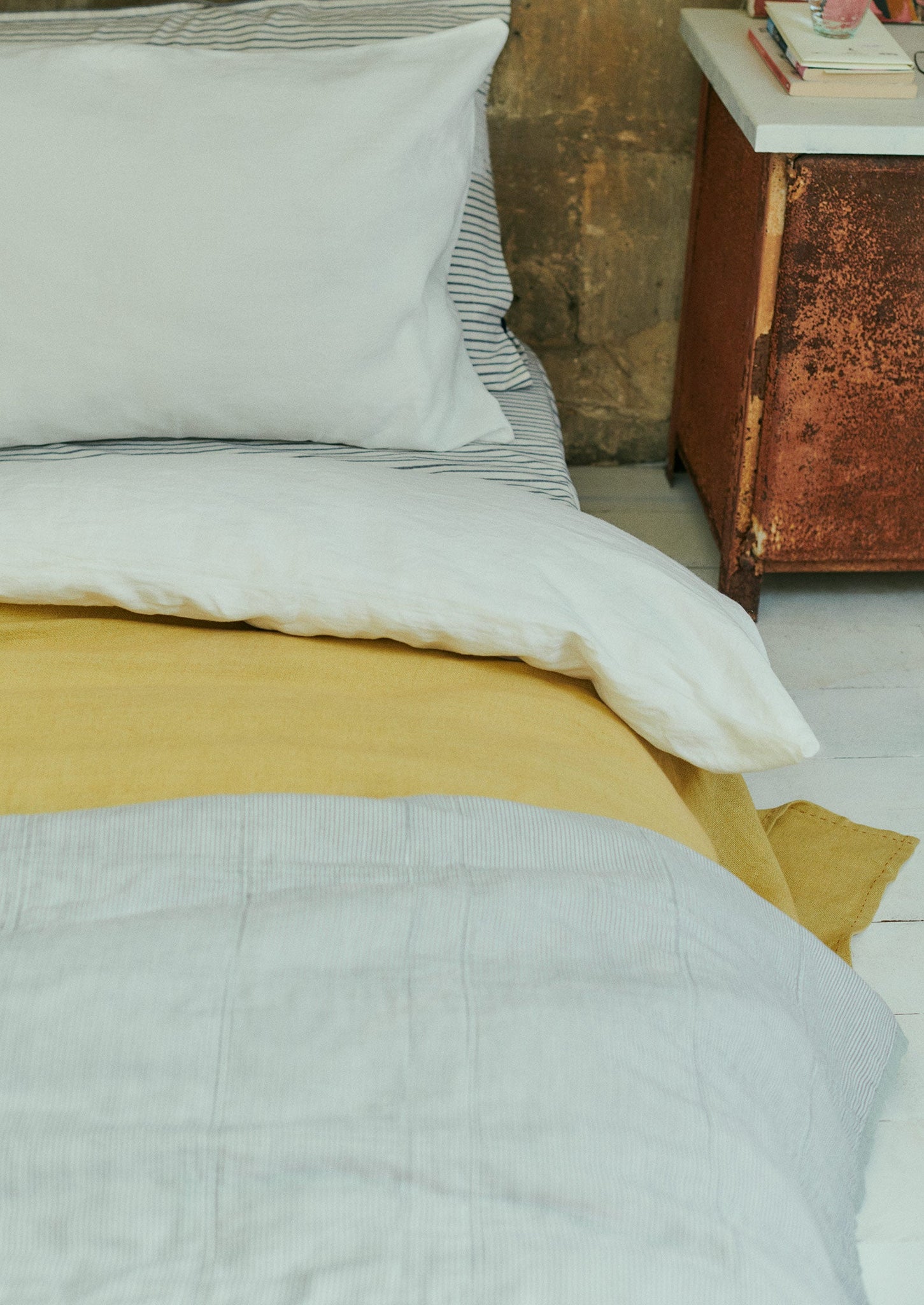 Washed Linen Cotton Oxford Pillowcase Set | Ecru