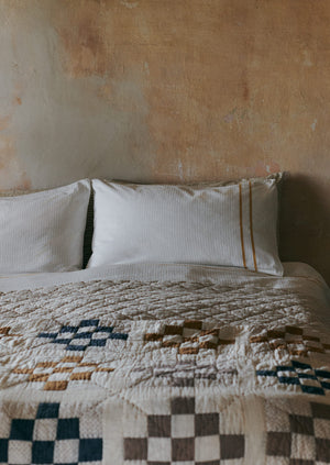 Organic Cotton Varali Housewife Pillowcase | Chalk/Ochre