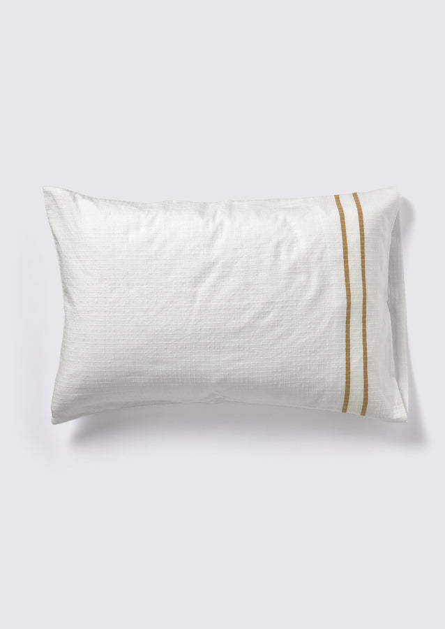 Organic Cotton Varali Housewife Pillowcase | Chalk/Ochre