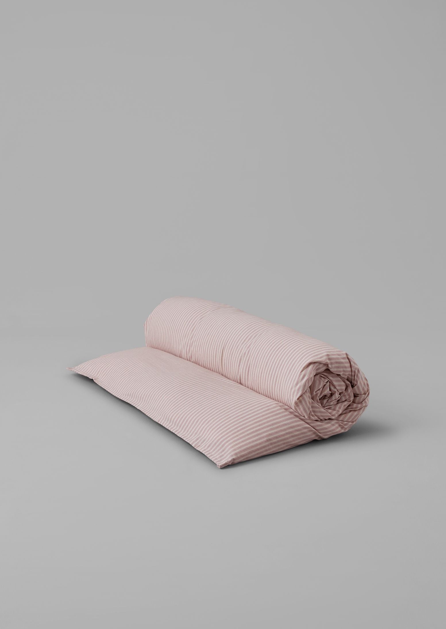 Ticking Stripe Cotton Duvet Cover | Ecru/Rose