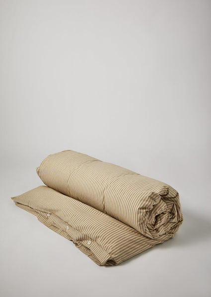 Ticking Stripe Cotton Duvet Cover Ecru Straw