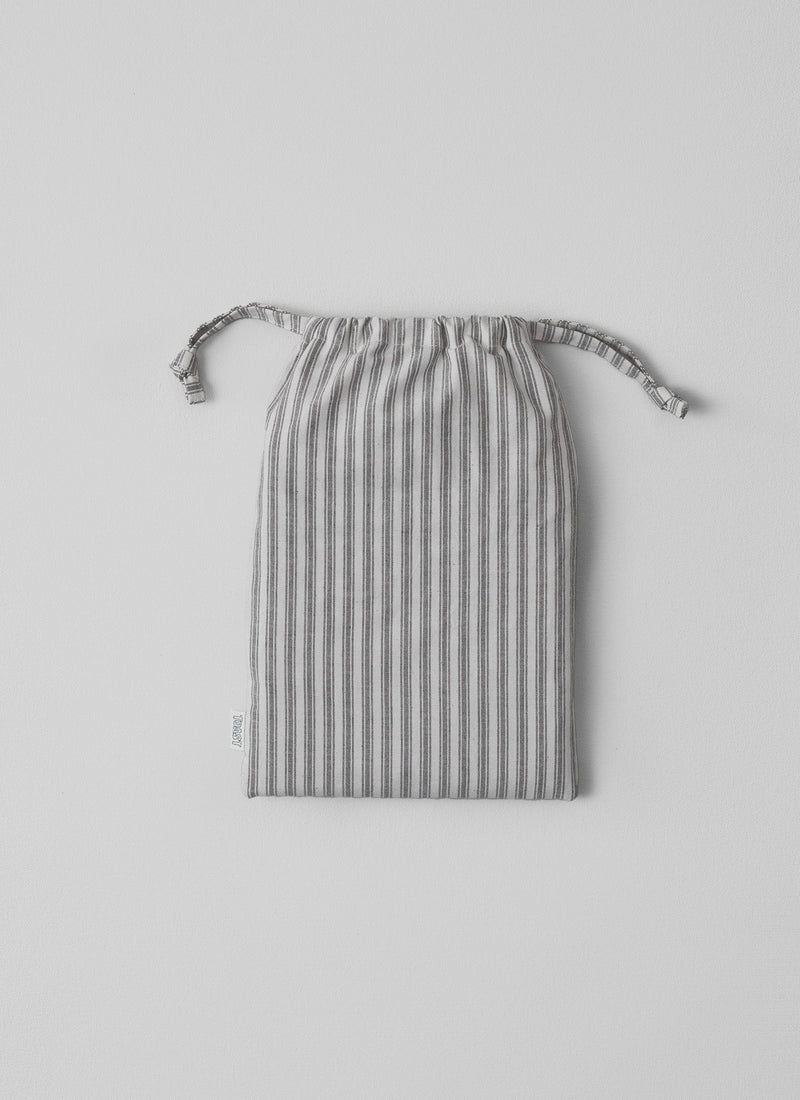 Ticking Stripe Cotton Oxford Pillowcase | Ecru/Graphite