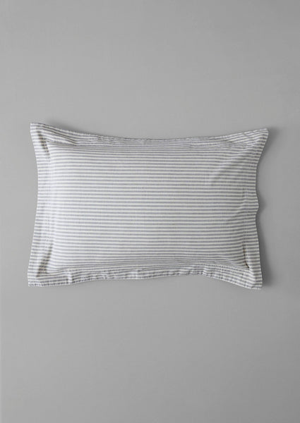 Ticking Stripe Cotton Oxford Pillowcase Ecru Graphite