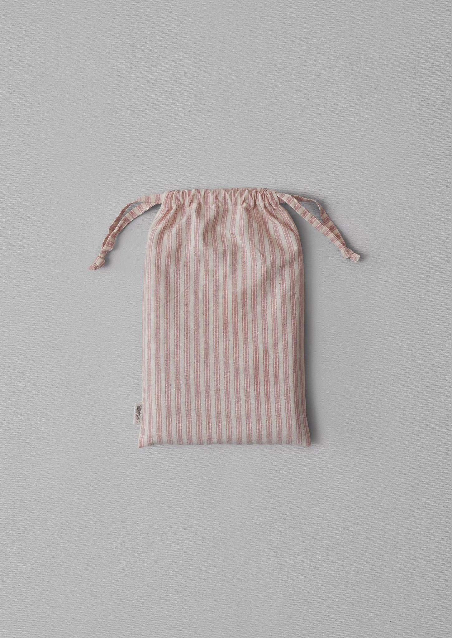 Organic Cotton Ticking Stripe Housewife Pillowcase | Ecru/Rose