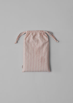 Organic Cotton Ticking Stripe Housewife Pillowcase | Ecru/Rose