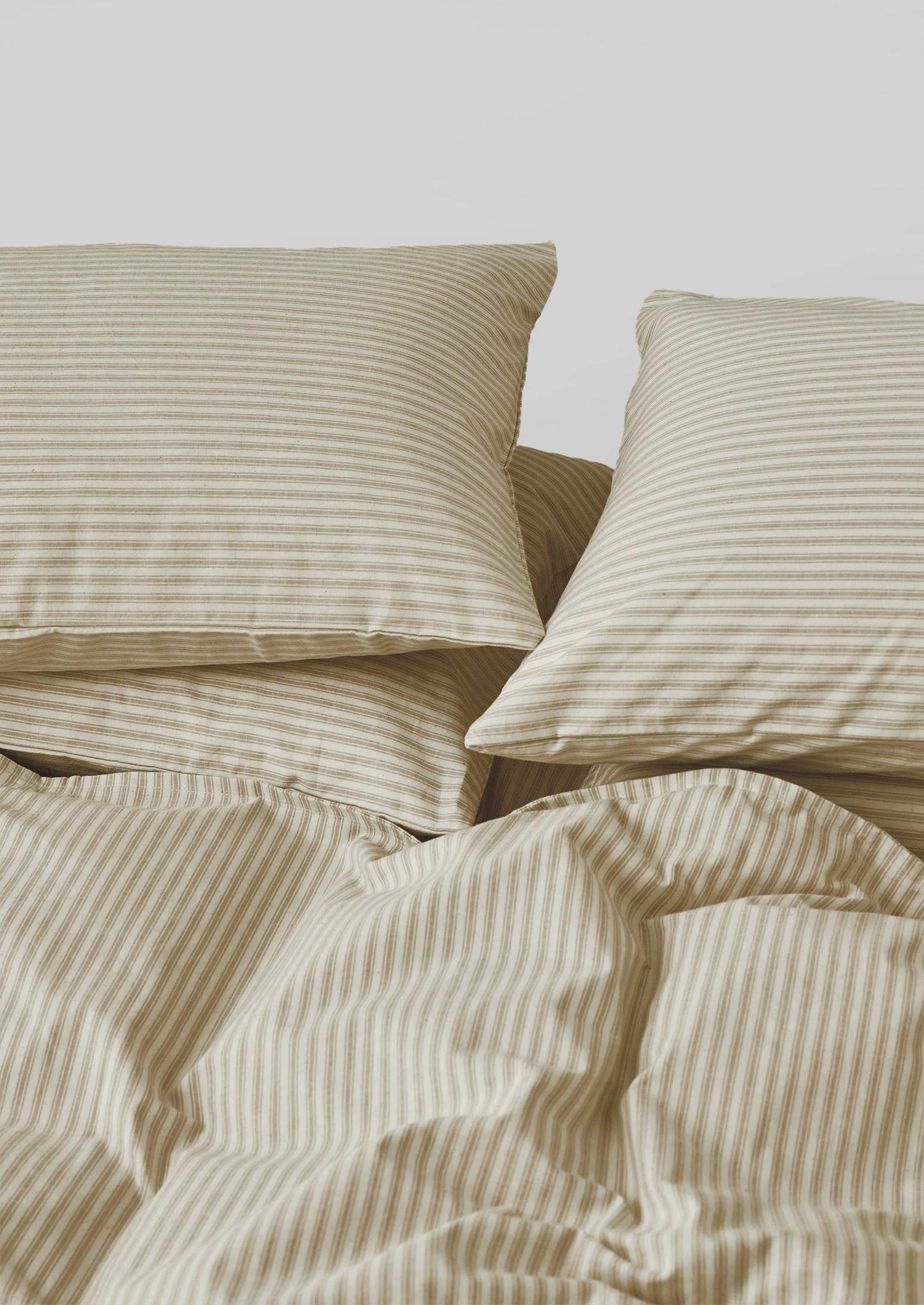 Organic Cotton Ticking Stripe Oxford Pillowcase | Ecru/Rose