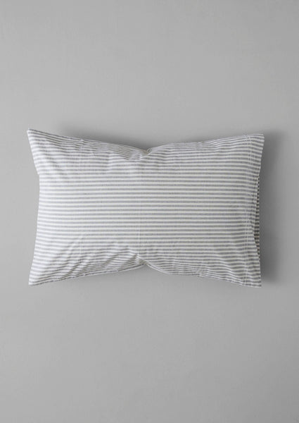 Ticking Stripe Cotton Housewife Pillowcase Ecru Graphite