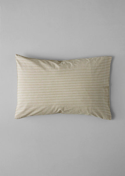 Ticking Stripe Cotton Housewife Pillowcase Ecru Straw