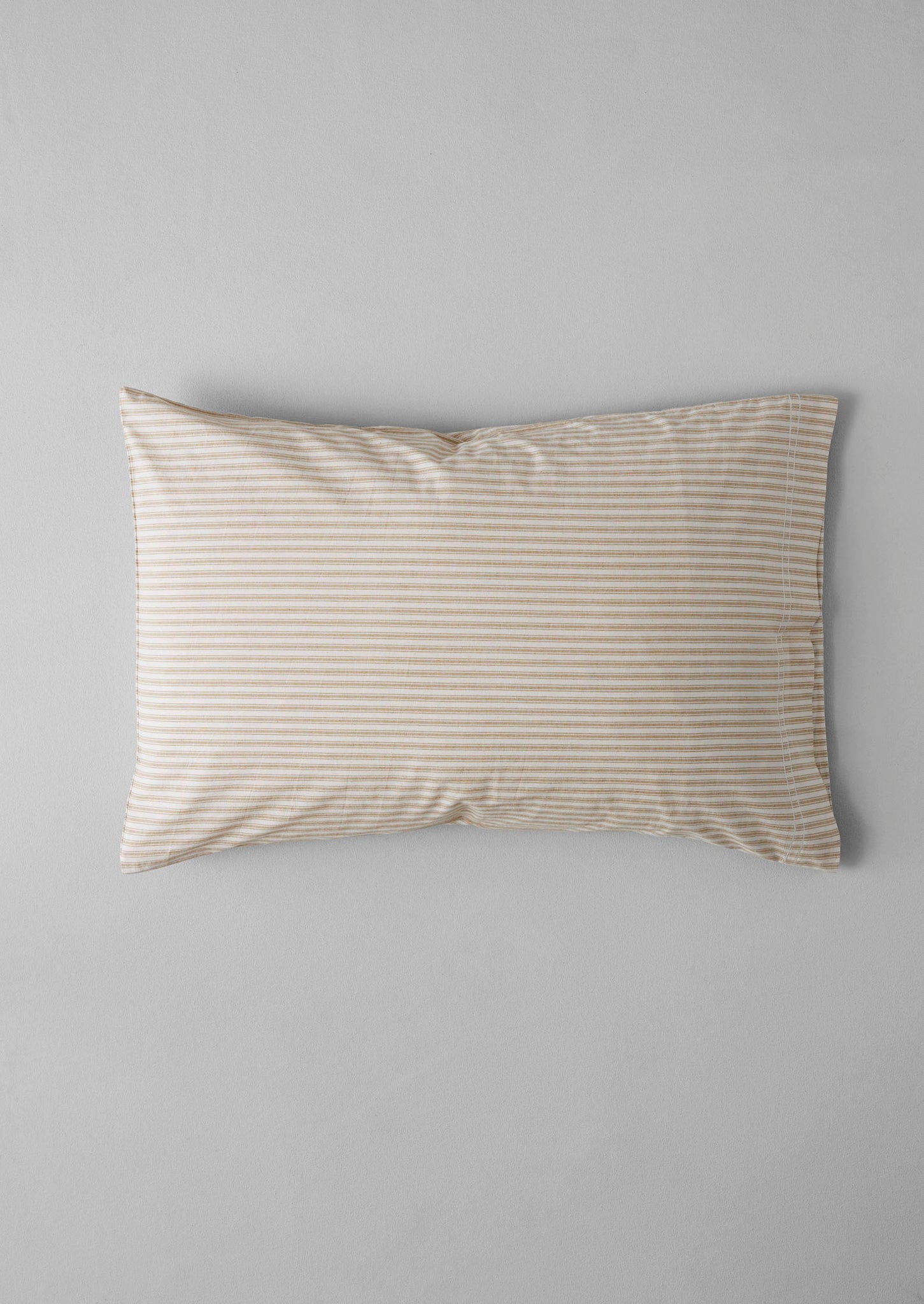 Organic Cotton Ticking Stripe Housewife Pillowcase Ecru/Straw TOAST