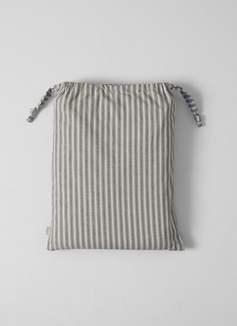 Ticking Stripe Cotton Fitted Sheet | Ecru/Graphite