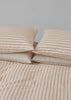 Ines Flannel Stripe Cotton Housewife Pillowcase Set | Apricot/Soft Blue