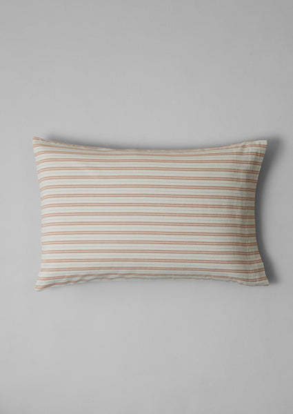 Ines Stripe Cotton Flannel Housewife Pillowcase Set Apricot Soft