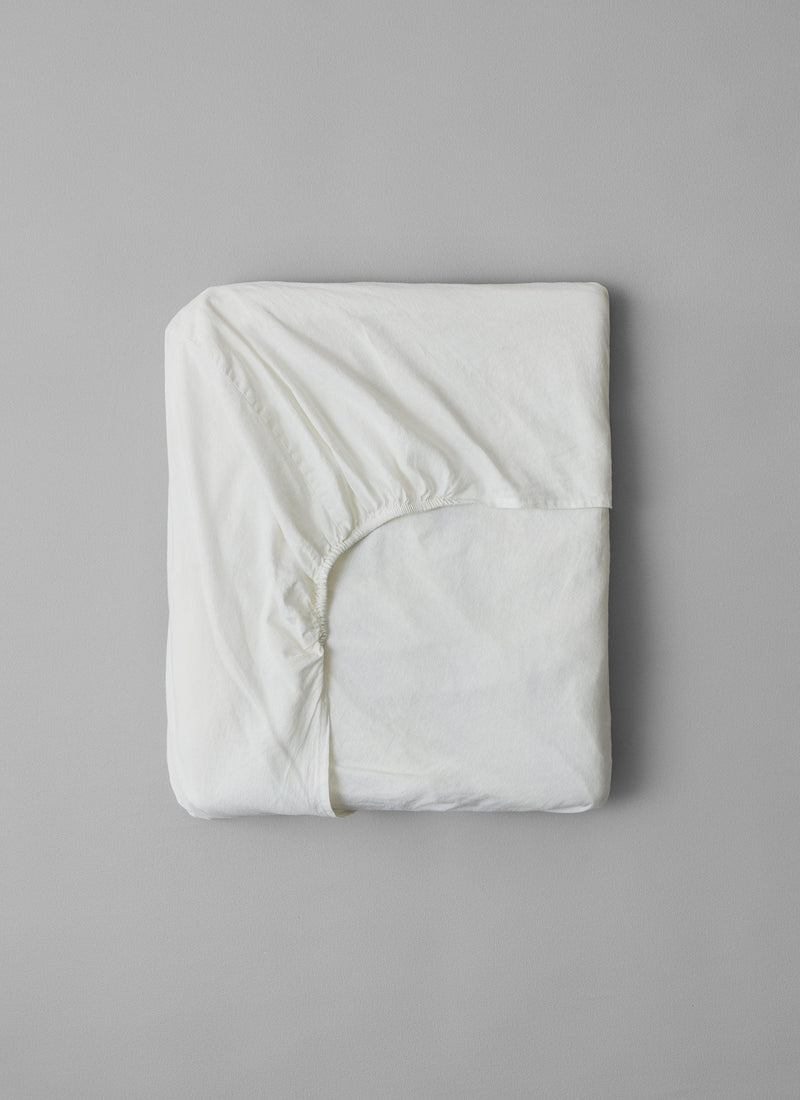 Washed Linen Cotton Fitted Sheet | Ecru