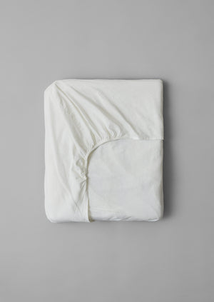 Washed Linen Cotton Fitted Sheet | Ecru