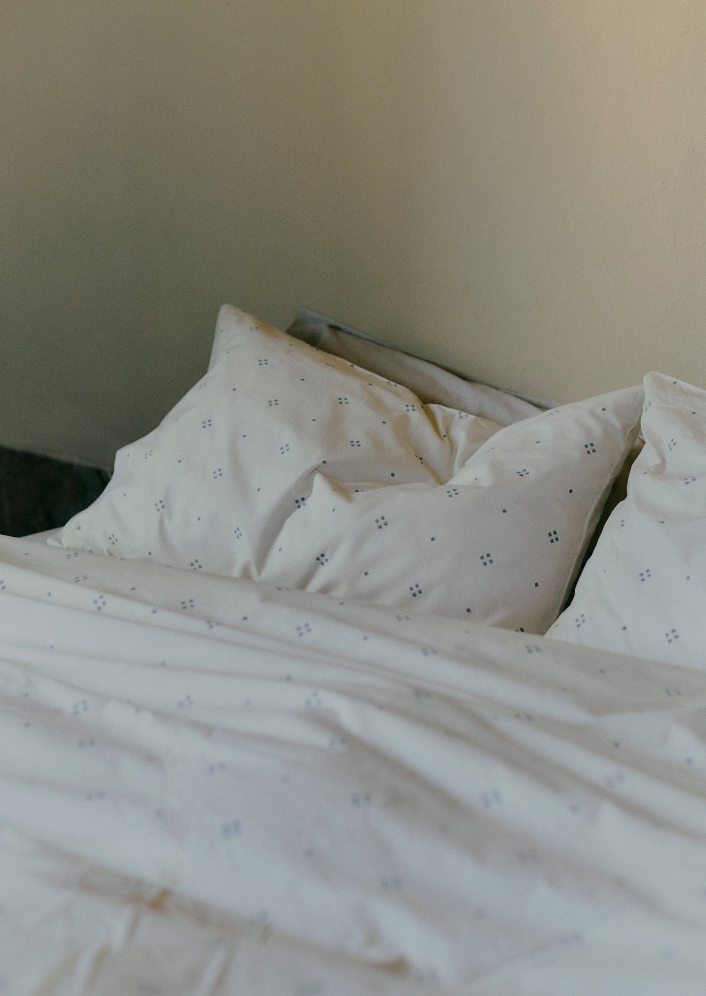 Rowan Print Duvet Cover | Ecru/Soft Blue