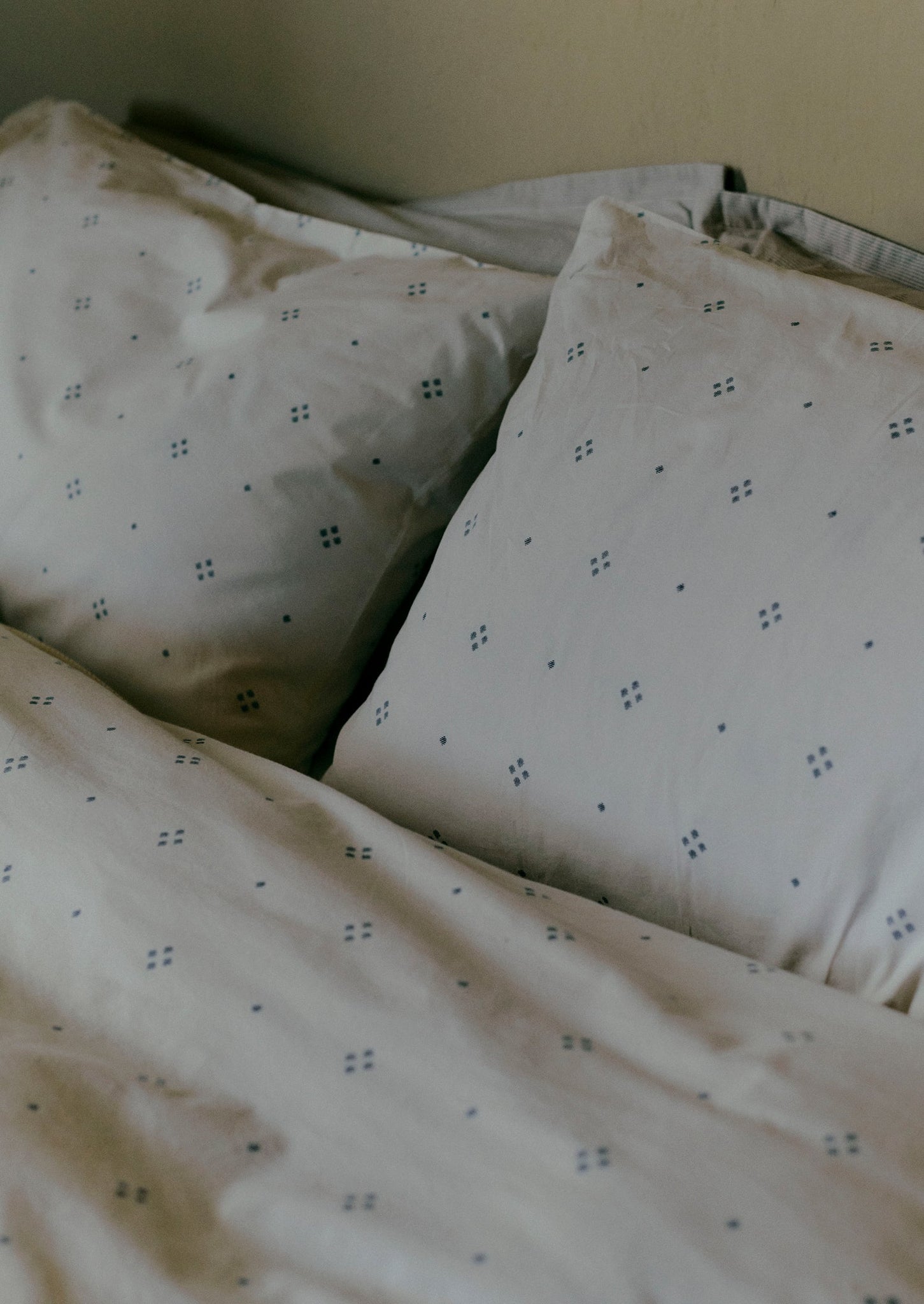 Rowan Print Duvet Cover | Ecru/Soft Blue