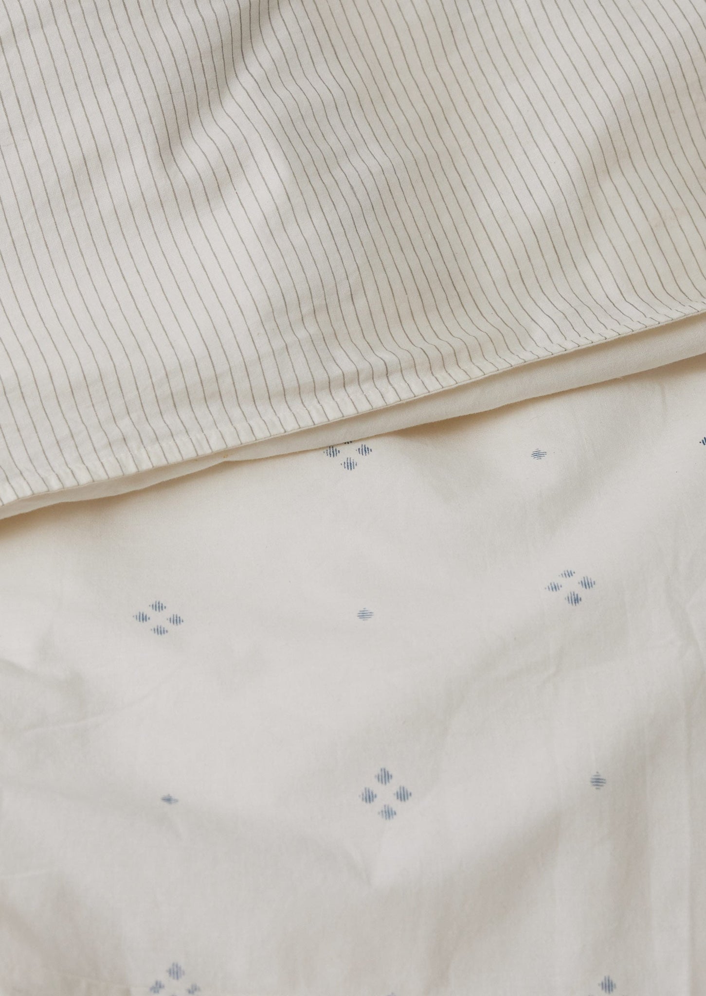 Rowan Print Duvet Cover | Ecru/Soft Blue