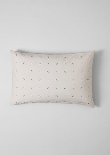 Rowan Print Cotton Poplin Housewife Pillowcase Set Ecru Soft