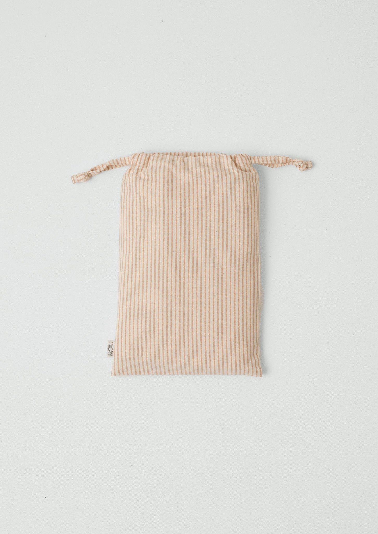 Soft Stripe Cotton Embroidered Pillowcase | Clay/Ecru