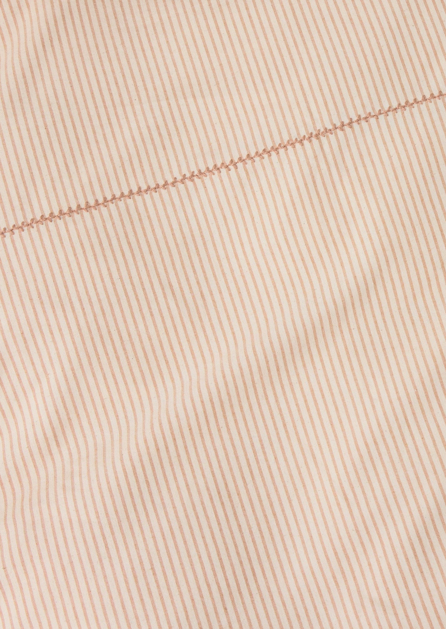 Soft Stripe Cotton Embroidered Duvet Cover | Clay/Ecru