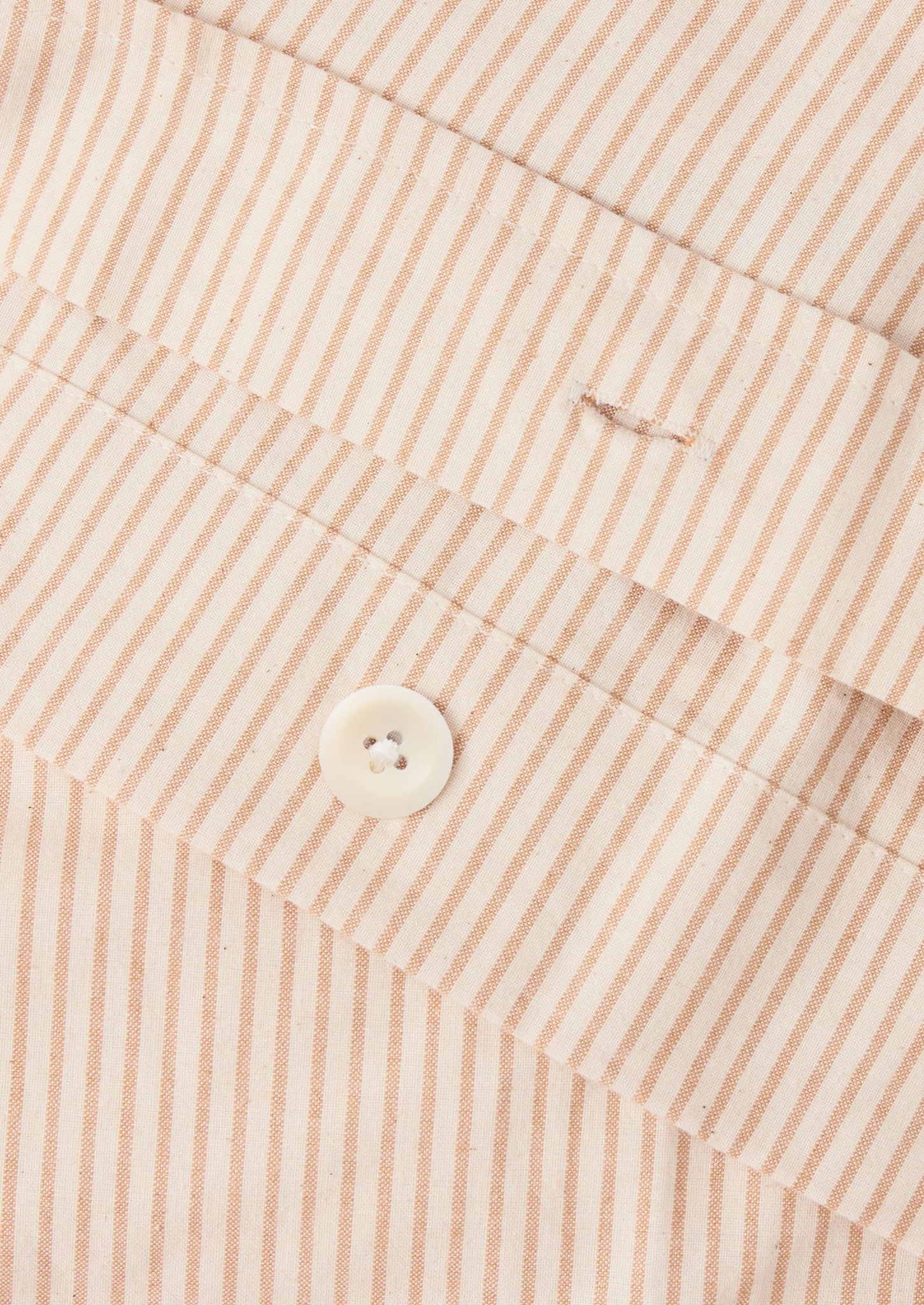 Soft Stripe Cotton Embroidered Duvet Cover | Clay/Ecru