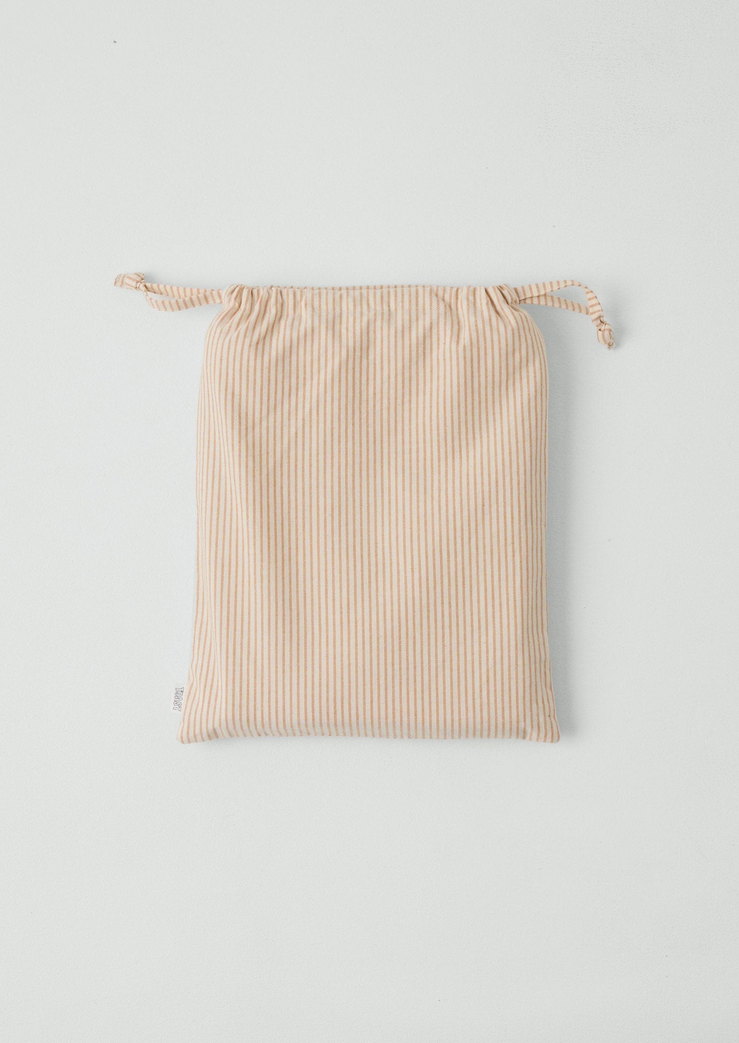 Soft Stripe Cotton Embroidered Duvet Cover | Clay/Ecru