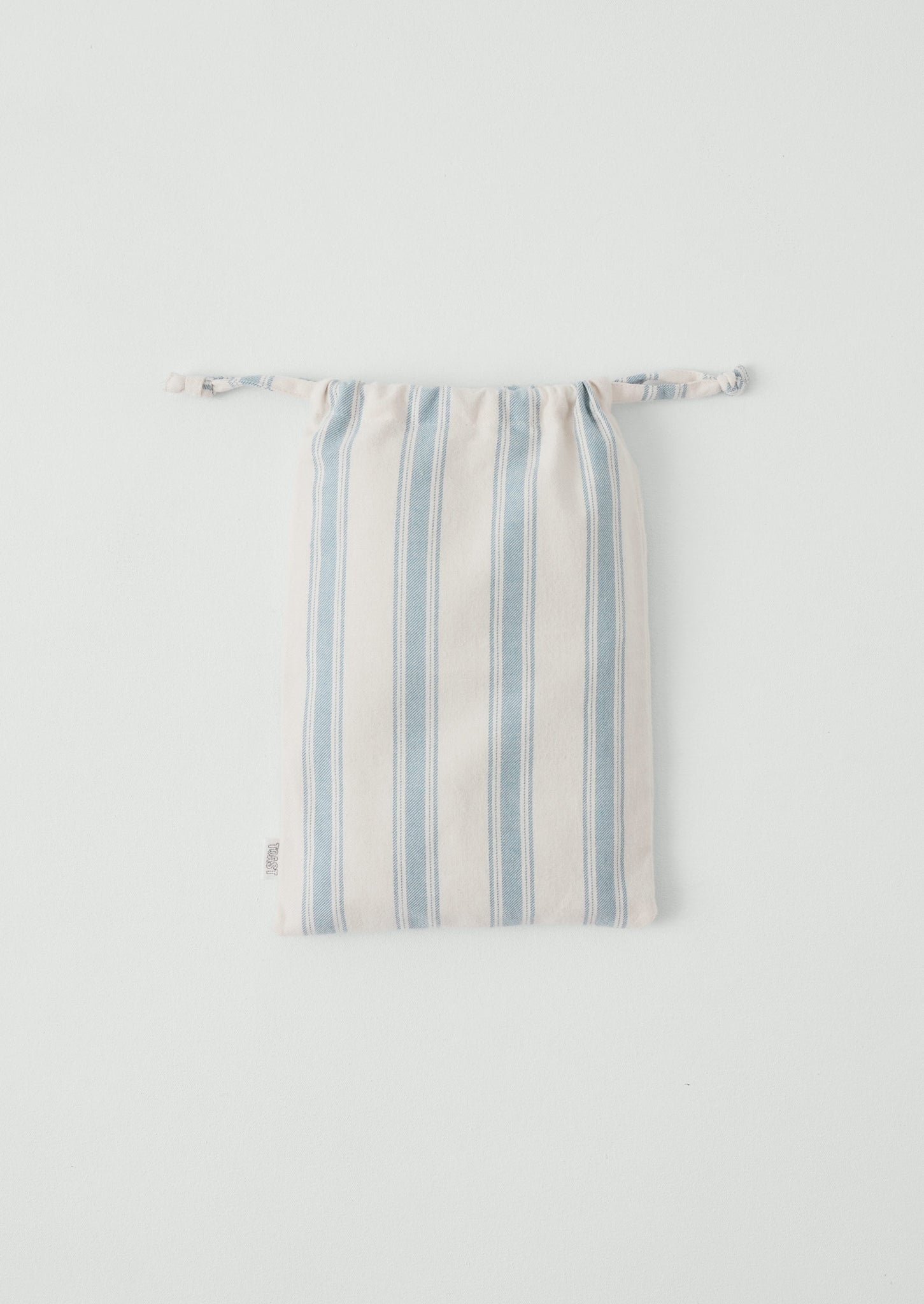 Fjord Flannel Stripe Cotton Duvet Cover | Washed Blue/Ecru