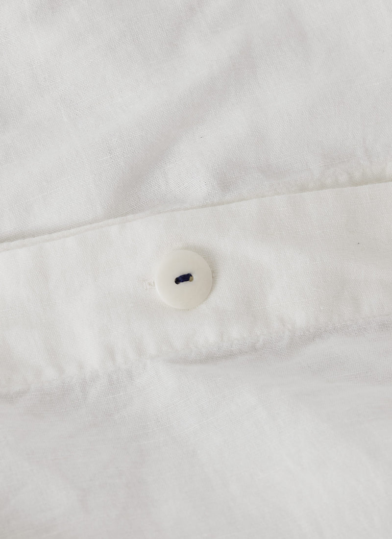 Bud Embroidered Duvet Cover | Ivory/Delft Blue