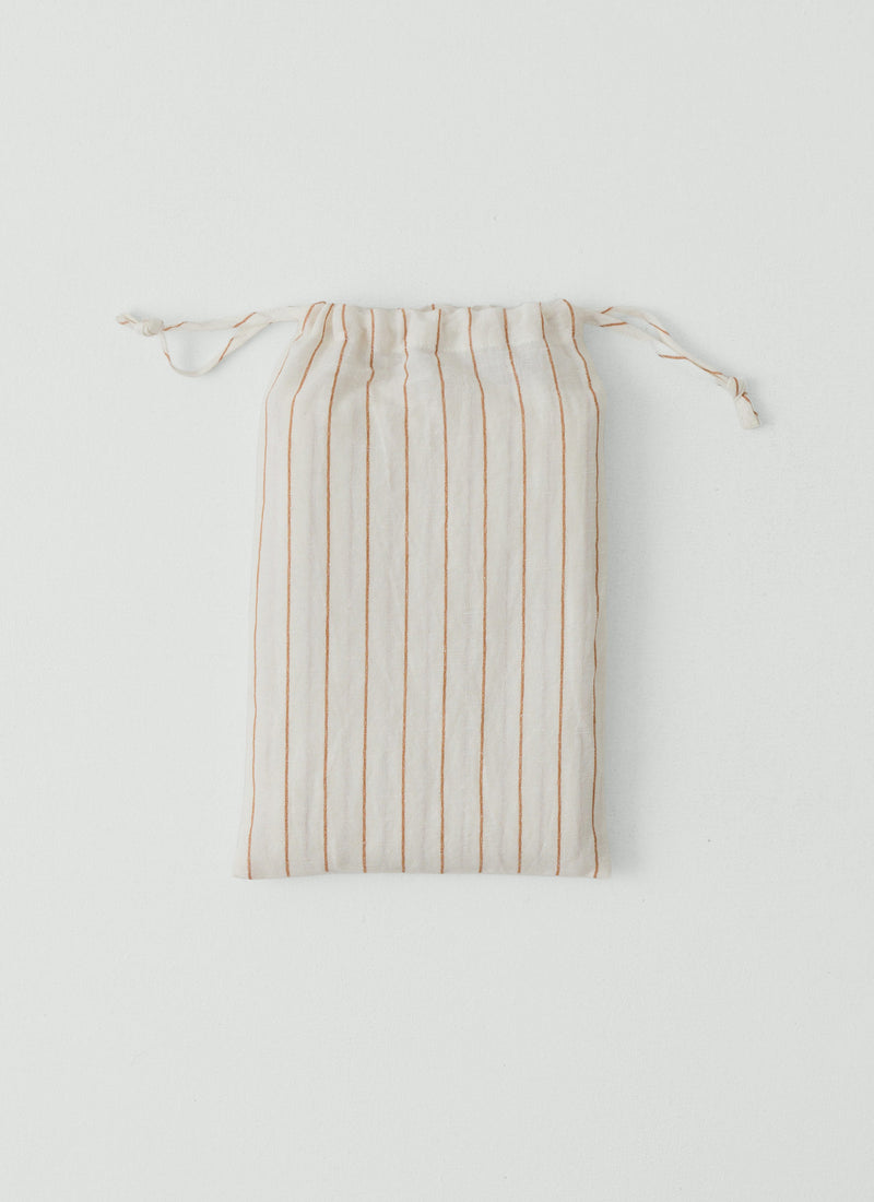 Mina Stripe Linen Cotton Pillowcase Set | Ivory/Caramel