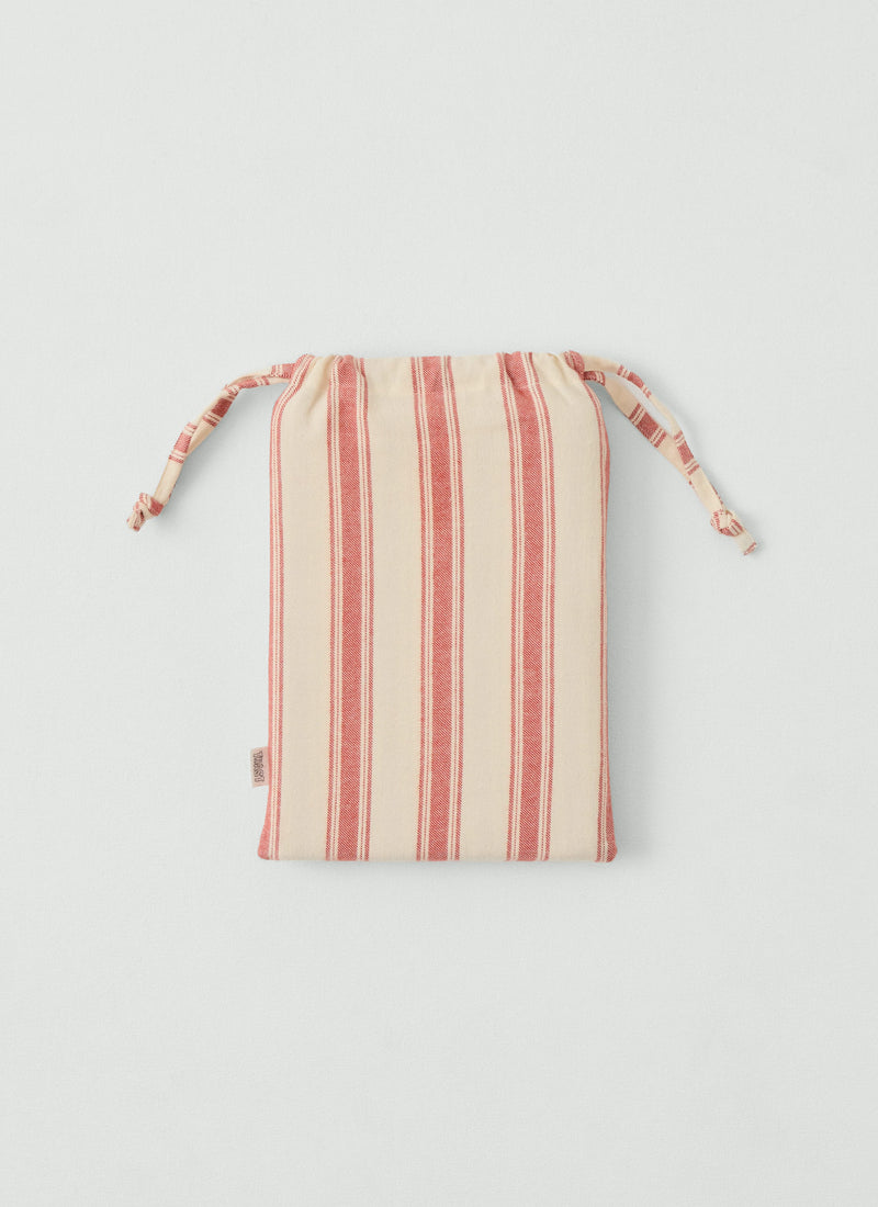 Fjord Flannel Stripe Cotton Pillowcase Set | Rosehip/Ecru