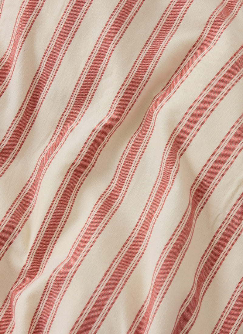 Fjord Flannel Stripe Duvet Cover | Rosehip/Ecru