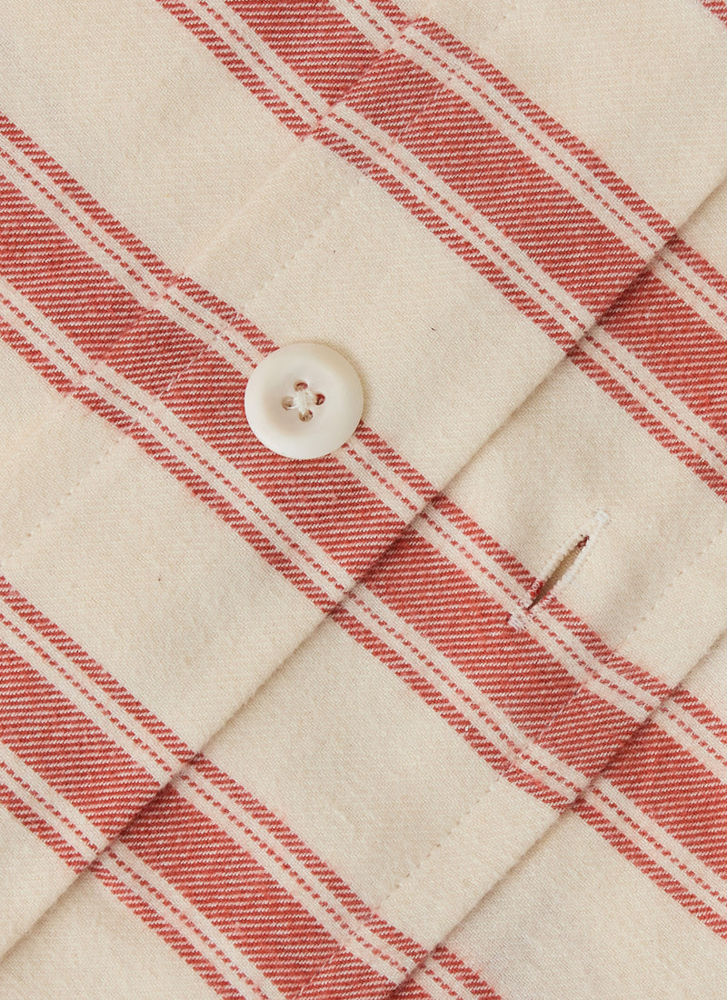 Fjord Flannel Stripe Duvet Cover | Rosehip/Ecru