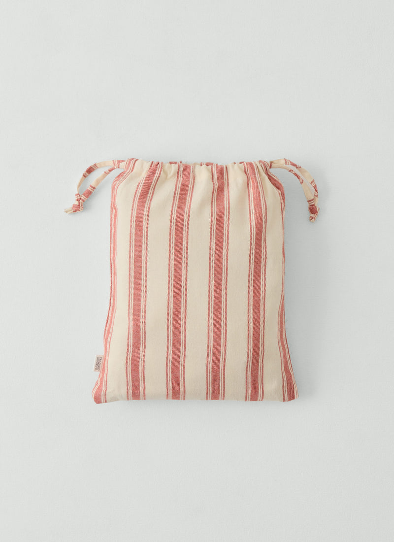 Fjord Flannel Stripe Duvet Cover | Rosehip/Ecru
