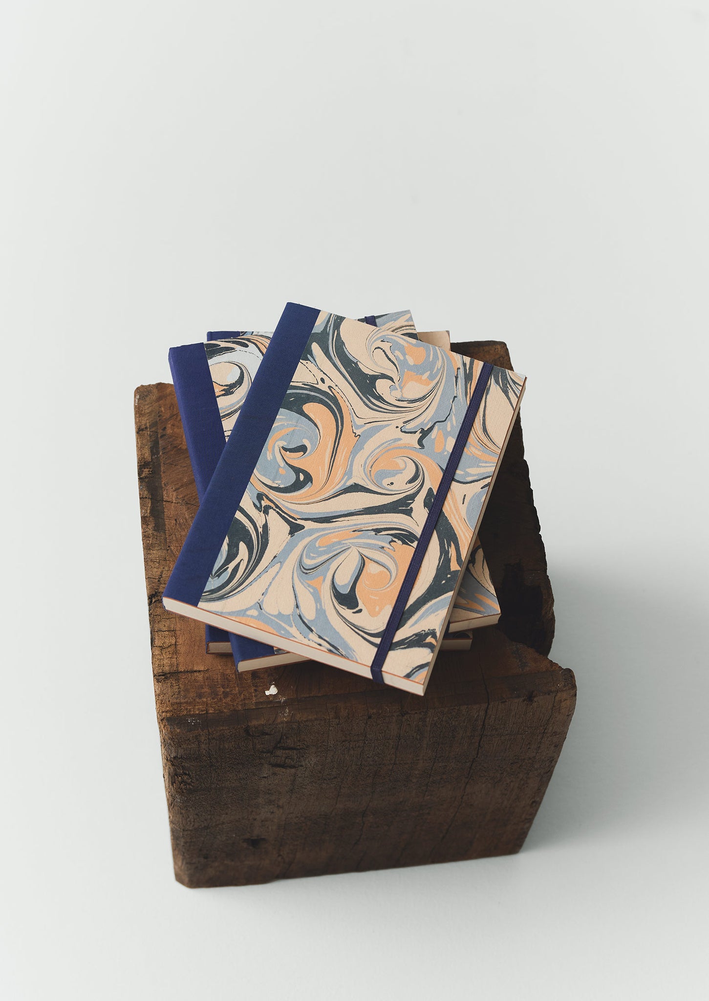 Hand Marbled Weekly Planner | Apricot/Soft Blue