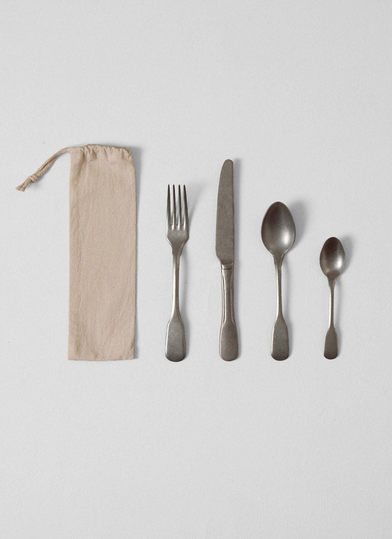 Stonewashed Cutlery Set | Silver