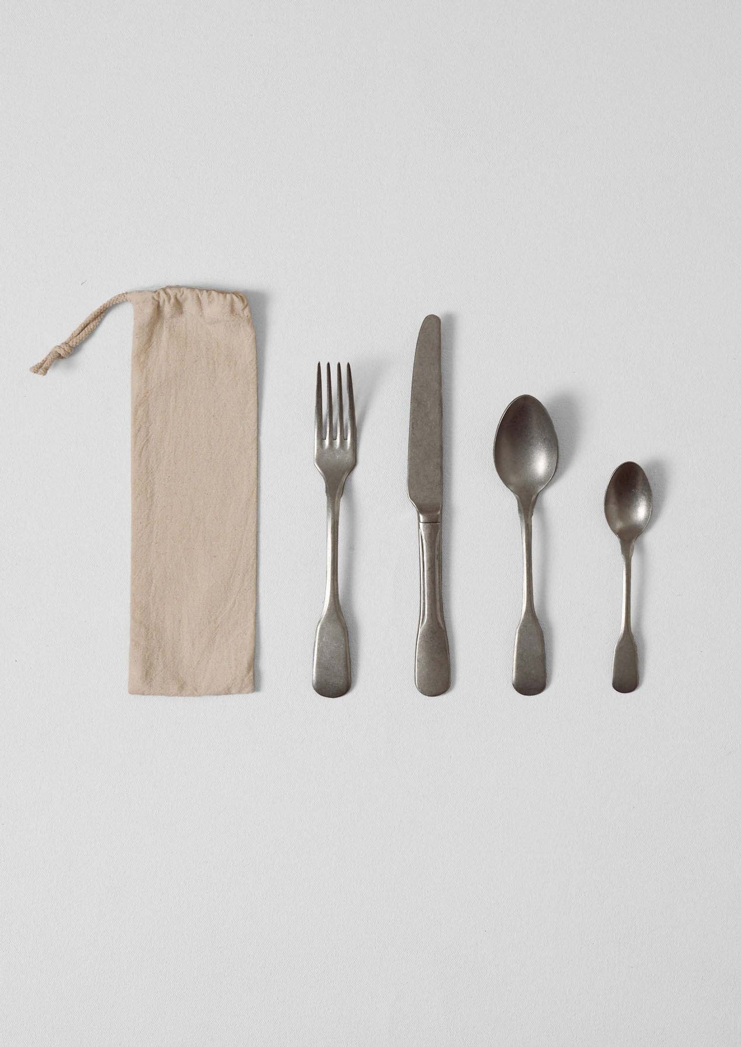 Stonewashed Cutlery Set | Silver