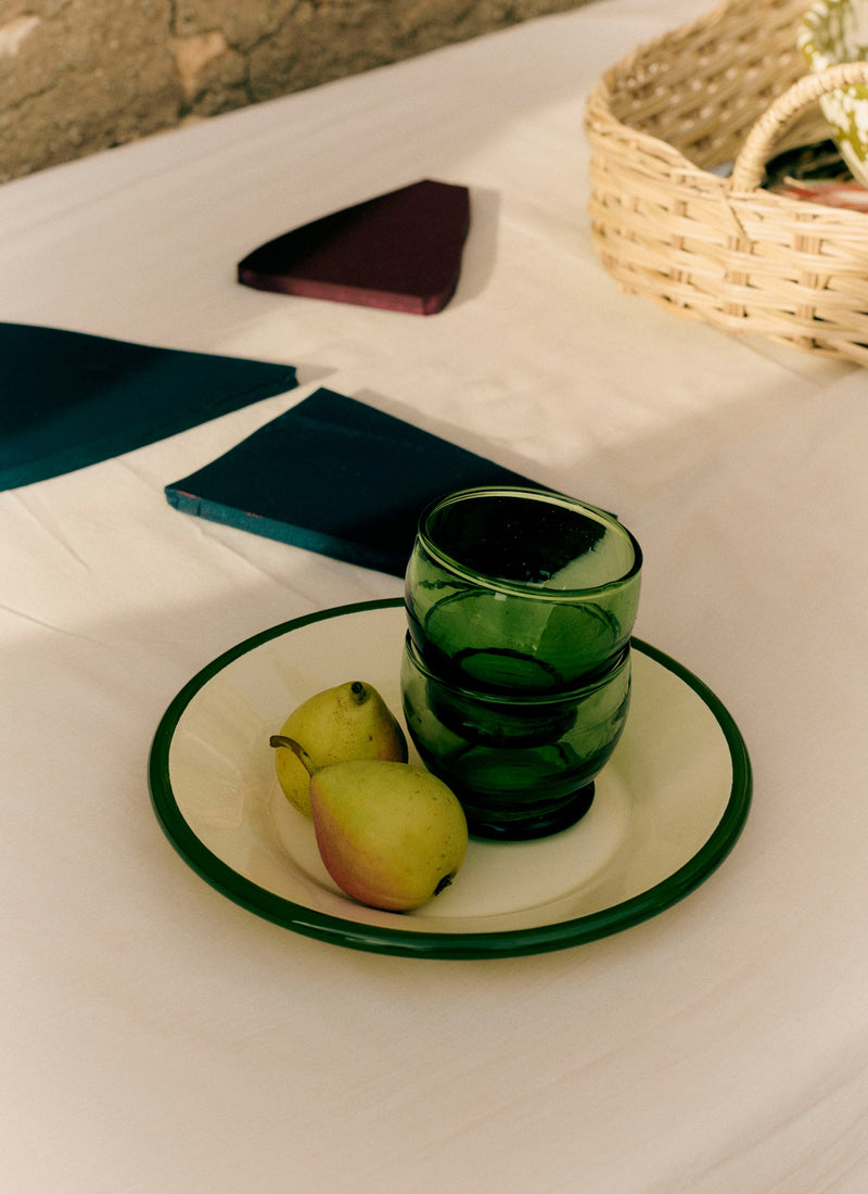 Enamel Plate | Cream/Leaf